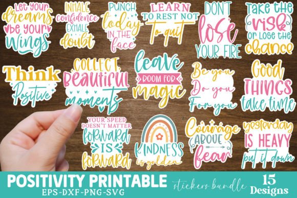 Review: Positivity Printable Stickers Bundle for Stitchers